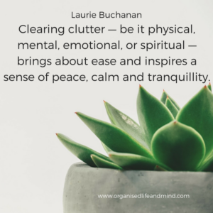 Clearing clutter Saturday quote