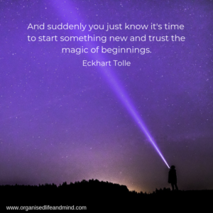 Saturday quote Eckhart Tolle Trust the magic beginnings