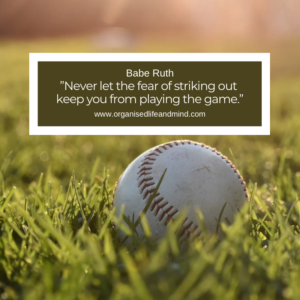 Saturday quote “Never let the fear of striking out keep you from playing the game.“ 