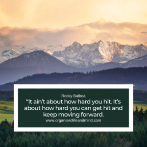 Saturday quote 2025-32 “It ain’t about how hard you hit. It’s about how hard you can get hit and keep moving forward.” Rocky Balboa