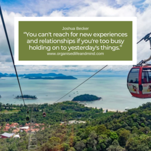 Saturday quote 2025-38“You can't reach for new experiences and relationships if you're too busy holding on to yesterday's things.” Joshua Becker