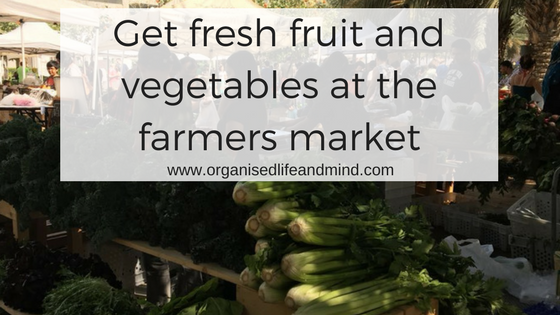 Get fresh fruit and vegetables at the farmers market